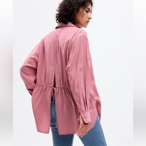 NWT | GAP Cinch-Back Big Shirt in Rosetta Pink | Size Medium